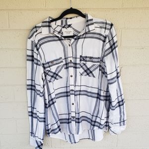 White and Navy Flannel